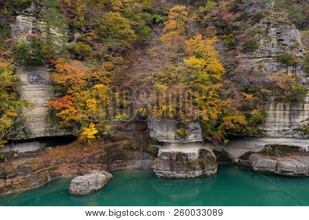 To no Hetsuri Cliff river and canyon Fukushima Japan