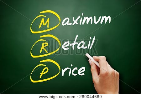 Mrp - Maximum Retail Price Acronym, Business Concept On Blackboard