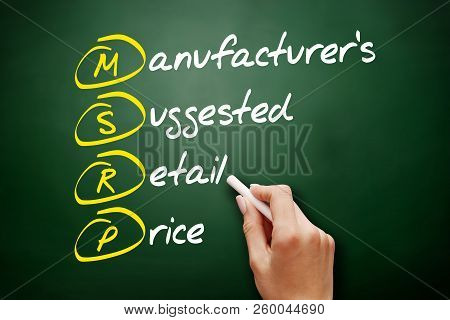 Msrp - Manufacturer's Suggested Retail Price Acronym, Business Concept On Blackboard
