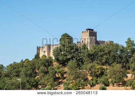 Pombal, Portugal - September 22, 2018 : Exterior Of The Pombal Castle Leiria District, Portugal