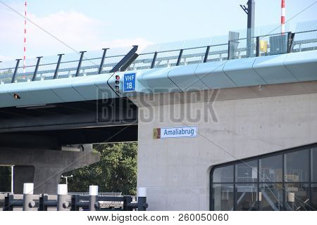 New Amaliabrug Bridge In Waddinxveen Over The Gouwe Canal In The Netherlands.