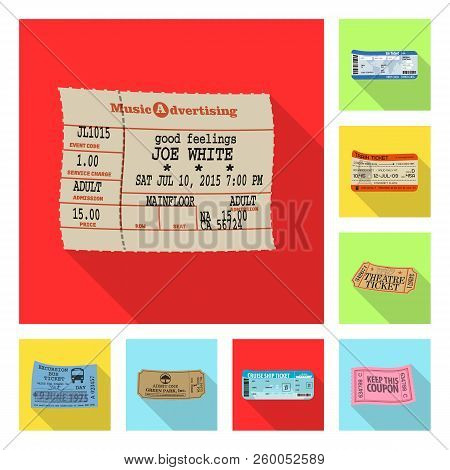 Isolated Object Of Ticket And Admission Logo. Set Of Ticket And Event Vector Icon For Stock.