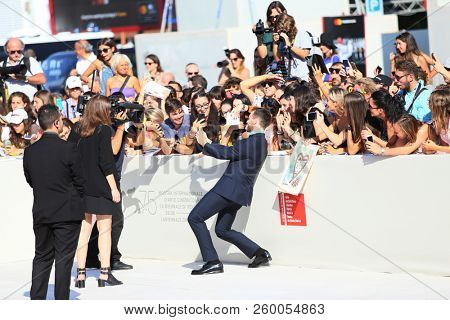 Sam Claflin walks the red carpet ahead of the 'The Nightingale' screening during the 75th Venice Film Festival at Sala Grande on September 6, 2018 in Venice, Italy. 