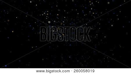 Flying Dust Particles On A Black Background