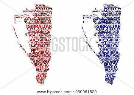 Sketch Gibraltar Letter Text Map, Rock Of Gibraltar - In The Shape Of The Continent, Map Gibraltar (
