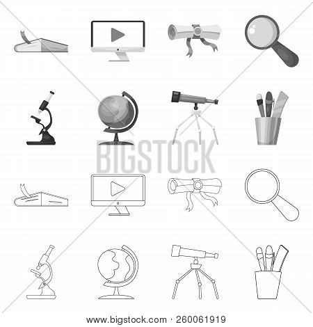 Isolated Object Of Education And Learning Sign. Set Of Education And School Stock Vector Illustratio