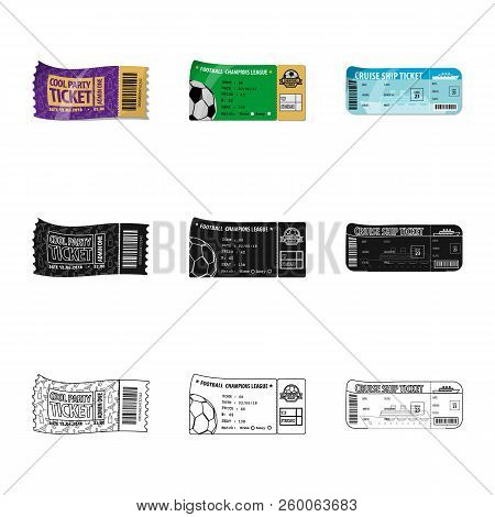 Vector Design Of Ticket And Admission Sign. Set Of Ticket And Event Vector Icon For Stock.