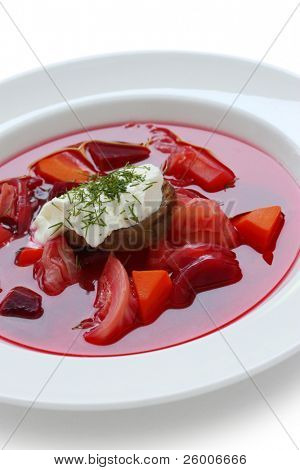 Borsch, zuppa, zuppa di barbabietole russa