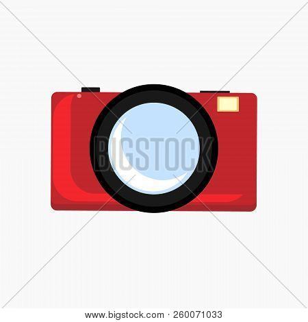 Red Camera Photographic Isolated Icon On White Backround