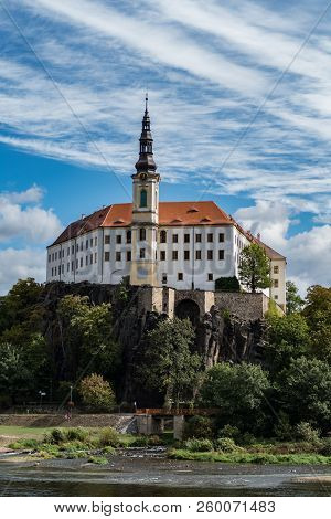 Beautiful View Of Decin City From Pastyrska Stena Rock