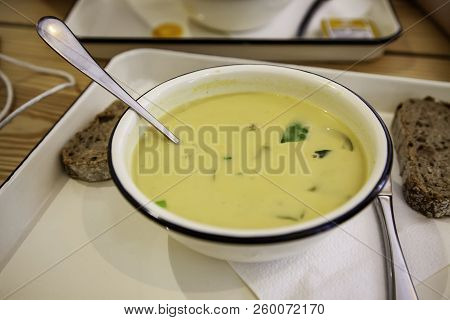 Typical Ghent Soup, Hot Lunch Detail Of Hot Food