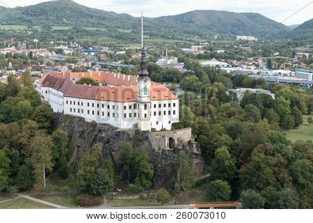 Beautiful View Of Decin City From Pastyrska Stena Rock