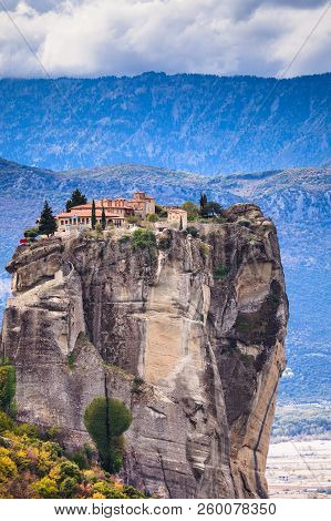Monastery Of The Holy Trinity On Cliff. Greek Destinations. The Meteora Monasteries, Greece Kalambak