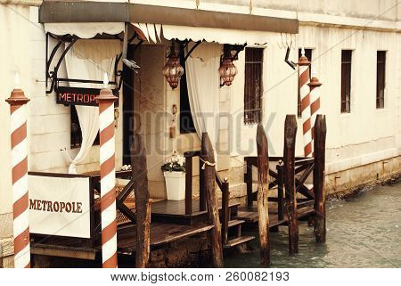 Venice, Italy - April 2012: Venetian Typical Architecture And Monumnets In Tiny Romantic Streets. Vi