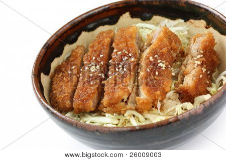 katsudon (หมู cutlet ชาม) อาหารญี่ปุ่น