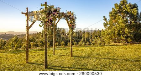 Jewish Wedding Overlooking Mountain And Sky Sunset