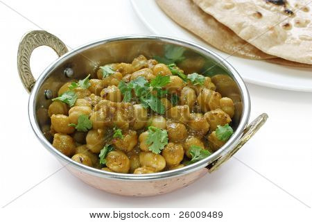 chana masala, curry di ceci, piatto indiano