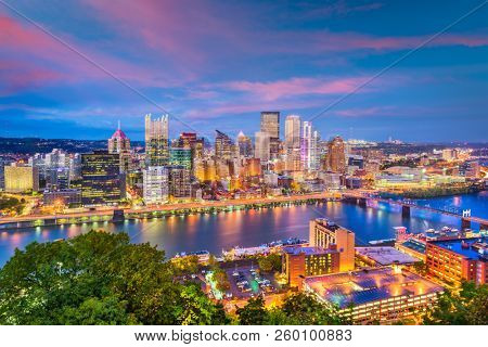 Pittsburgh, Pennsylvania, USA skyline on the River.