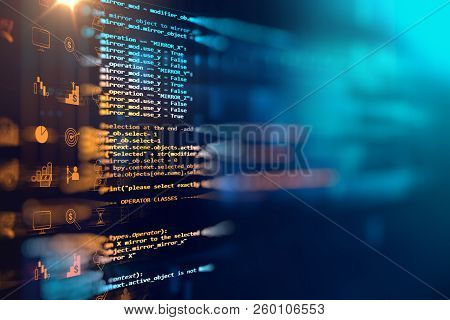 Programming Code Abstract Technology Background Of Software Developer And  Computer Script