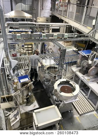 Man Working  In The Factory Of House Of Waterford Crystal Factory In Ireland