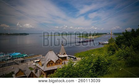 View To Volga River From The Hill Of Gorodets Town In Russia