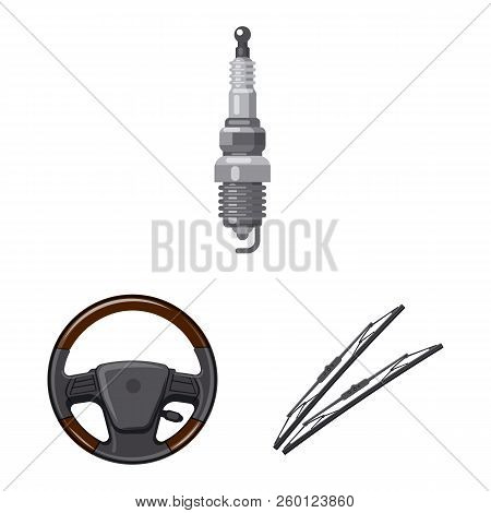 Isolated Object Of Auto And Part Logo. Set Of Auto And Car Vector Icon For Stock.