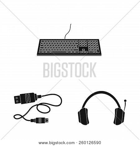 Vector Illustration Of Laptop And Device Logo. Set Of Laptop And Server Stock Symbol For Web.