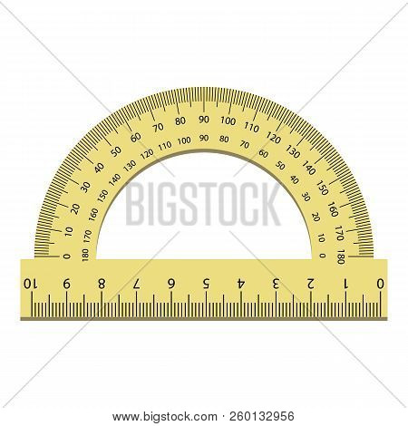 Plastic Angle Ruler Icon. Realistic Illustration Of Plastic Angle Ruler Icon For Web Design Isolated