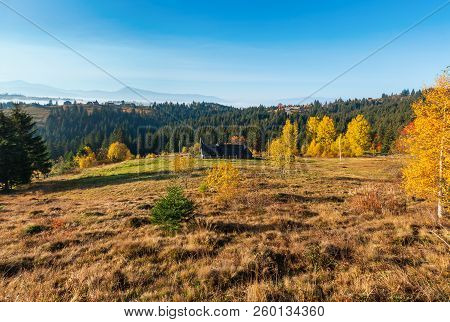 Morning Fog On The Autumn Slopes Of Carpathian Mountains (yablunytsia Village, Ivano-frankivsk Oblas