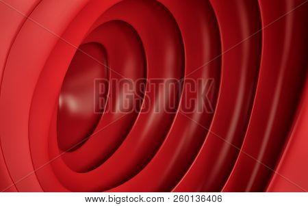 Abstract Red Geometric Conus Background. 3 D Render