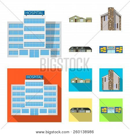 Vector Design Of Building And Front Symbol. Collection Of Building And Roof Stock Vector Illustratio