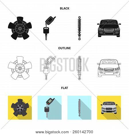 Vector Illustration Of Auto And Part Logo. Collection Of Auto And Car Vector Icon For Stock.