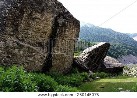 Huge Stones On The Way To The Waterfall Mujuha