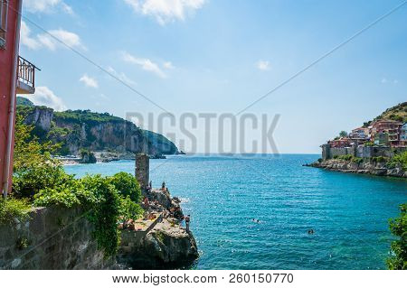 Amasra, Turkey- July 2018: Sea View Of Amasra, A Popular Seaside Resort Town In The Black Sea Region