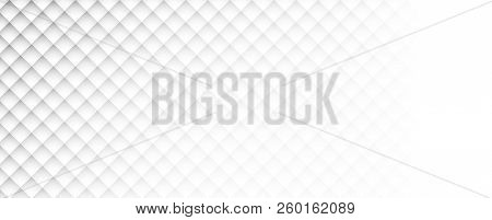 White Banner With Blurred Rhombus Pattern. Vector Paper Illustration.