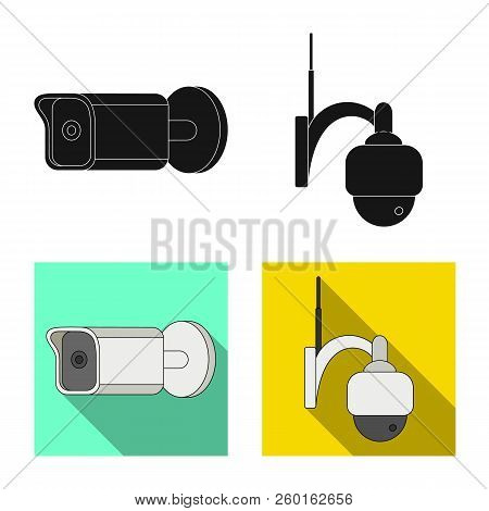 Vector Design Of Cctv And Camera Icon. Set Of Cctv And System Vector Icon For Stock.