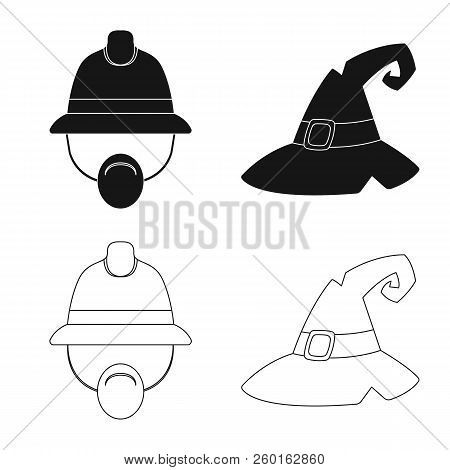 Vector Illustration Of Headgear And Cap Icon. Set Of Headgear And Accessory Vector Icon For Stock.