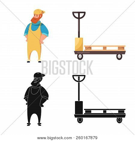 Vector Design Of Goods And Cargo Sign. Set Of Goods And Warehouse Stock Symbol For Web.