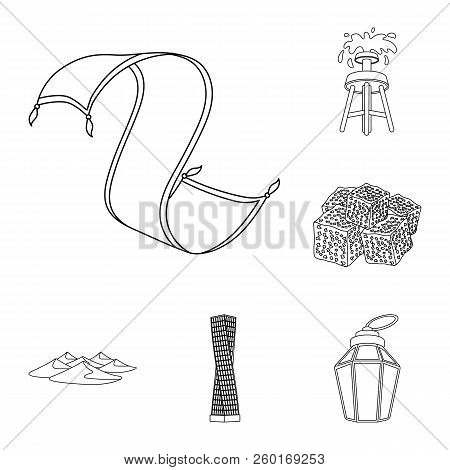 Country United Arab Emirates Outline Icons In Set Collection For Design. Tourism And Attraction Vect