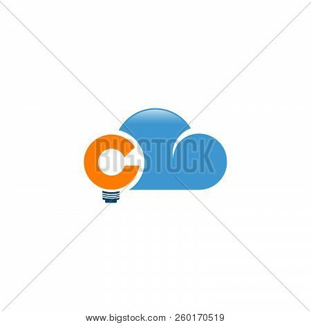 Abstract Letter C Cloud Vector Icon Flat Design. Cloud Icon Web Cloud Icon Art Cloud Icon Cloud Icon
