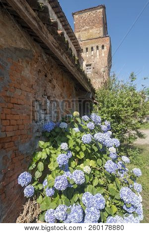 Lignana, Vercelli, Piedmont, Italy: Exterior Of The Medieval Castle