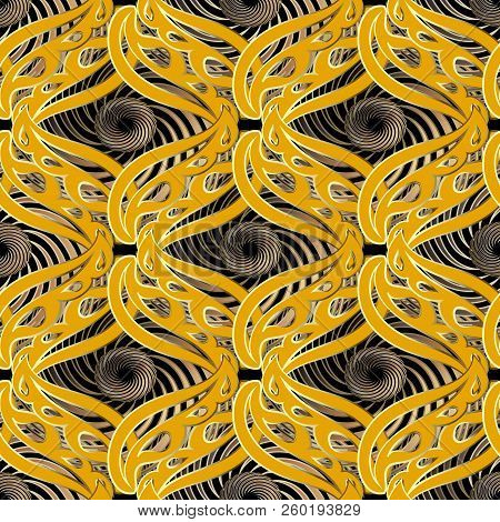 Modern Baroque Vector Seamless Pattern. Geometric Abstract Ornam