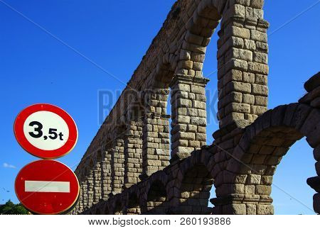 Roman aqueduct of Segovia, Spain, declared World Heritage Sites by UNESCO, Europe