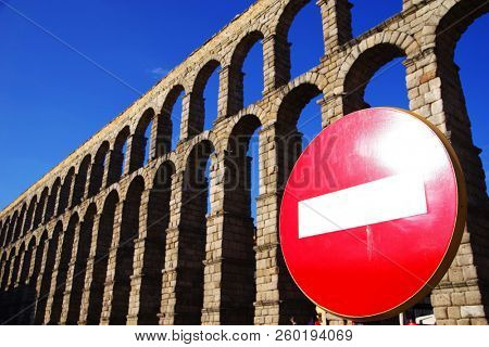 Roman aqueduct of Segovia, Spain, declared World Heritage Sites by UNESCO, Europe