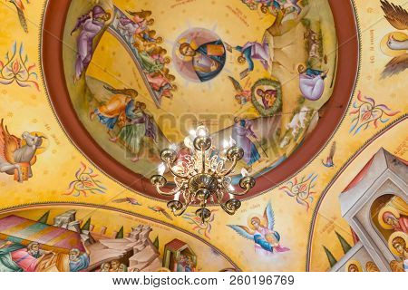Tiberias, Israel, September 22, 2018 : Interior Of The Greek Orthodox Monastery Of The Twelve Apostl