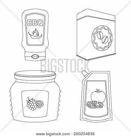 Vector Illustration Of Can And Food Logo. Collection Of Can And Package Stock Vector Illustration.