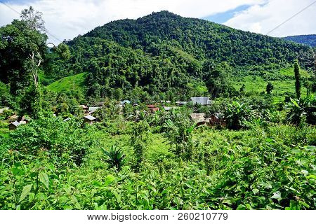 Isolated Khmu Village In The Jungle Of Luang Namtha Province, Laos
