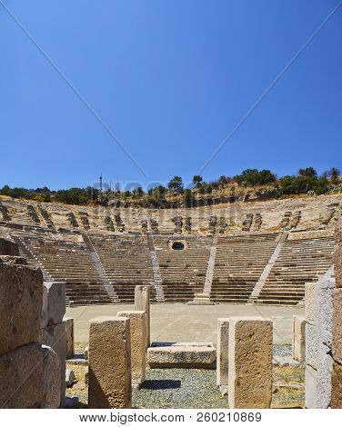 Remains Of The Amphitheatre Of Halicarnassus. Mugla Province, Turkey.