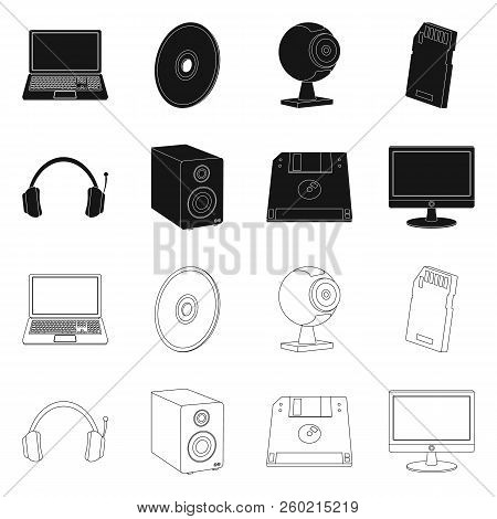 Vector Design Of Laptop And Device Sign. Set Of Laptop And Server Vector Icon For Stock.
