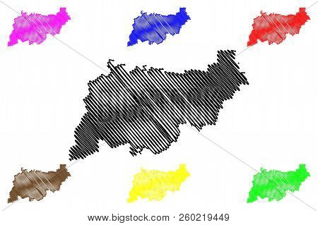 Kostroma Oblast (russia, Subjects Of The Russian Federation, Oblasts Of Russia) Map Vector Illustrat